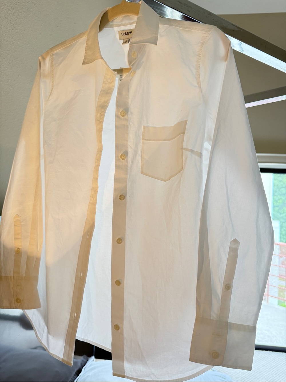J. Crew White Cotton Button-Front Shirt